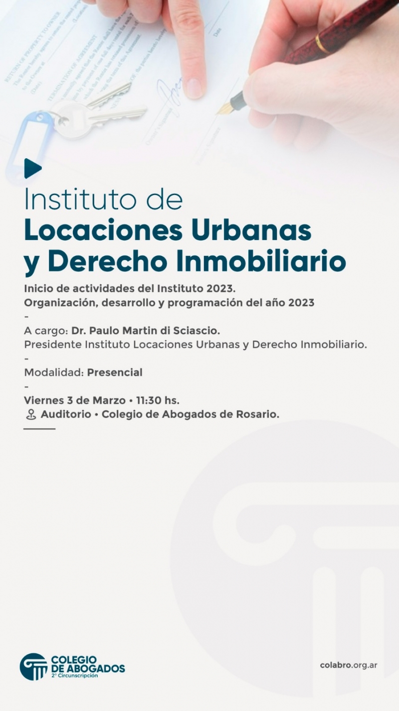 INICIACIÓN de actividades del Instituto 2023. Organización, desarrollo y programación del año - 03/03/2023